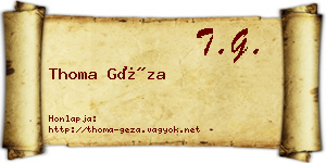 Thoma Géza névjegykártya